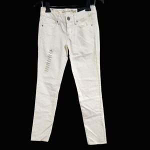 NWT American Eagle Stretch Low Rise Skinny Jeans 2010s White Size 0 Regular
